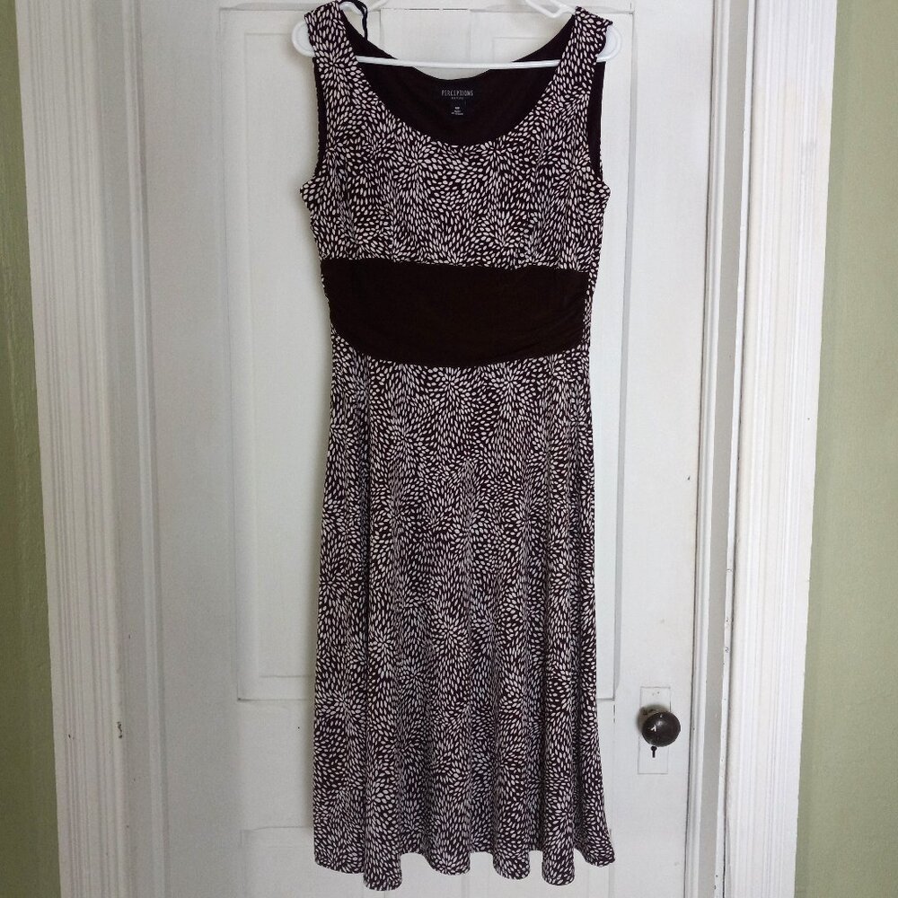 Black and White Women 10 Petite Dress, PERCEPTIONS BRAND, S, Boat neck.